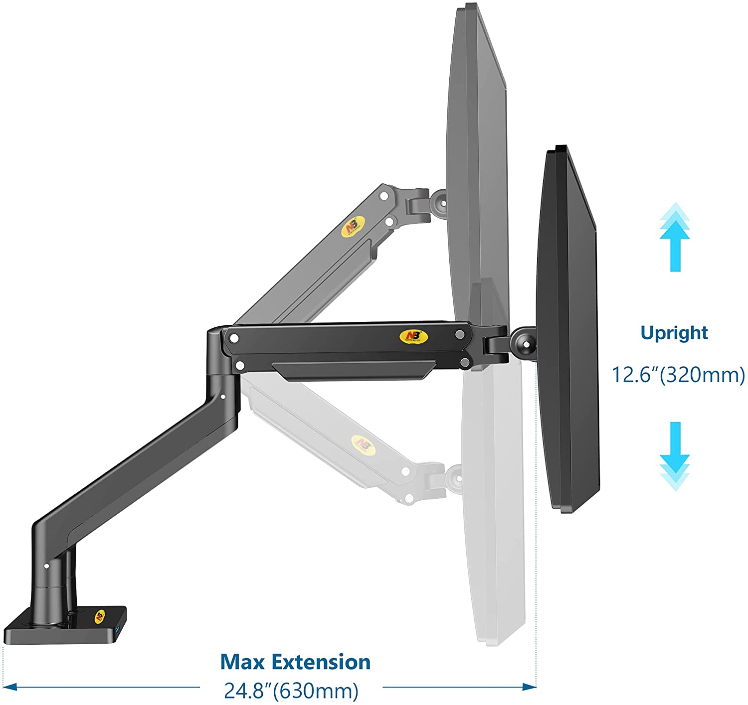 NBMounts G32 Desktop Twin Monitor Mount Black