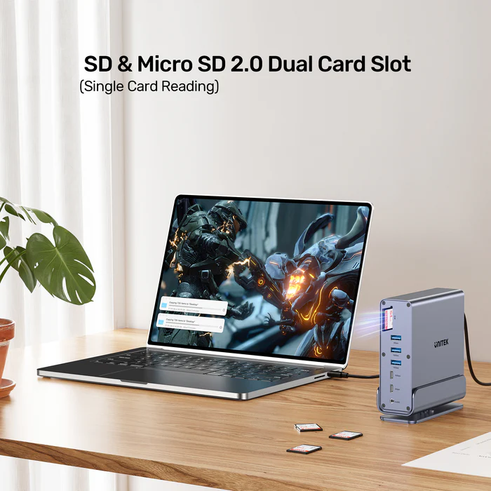Unitek D1135A 15in1 USB-C Hub Supports Macbook M1 Triple 4K Displays PD100W Dual Card Readers