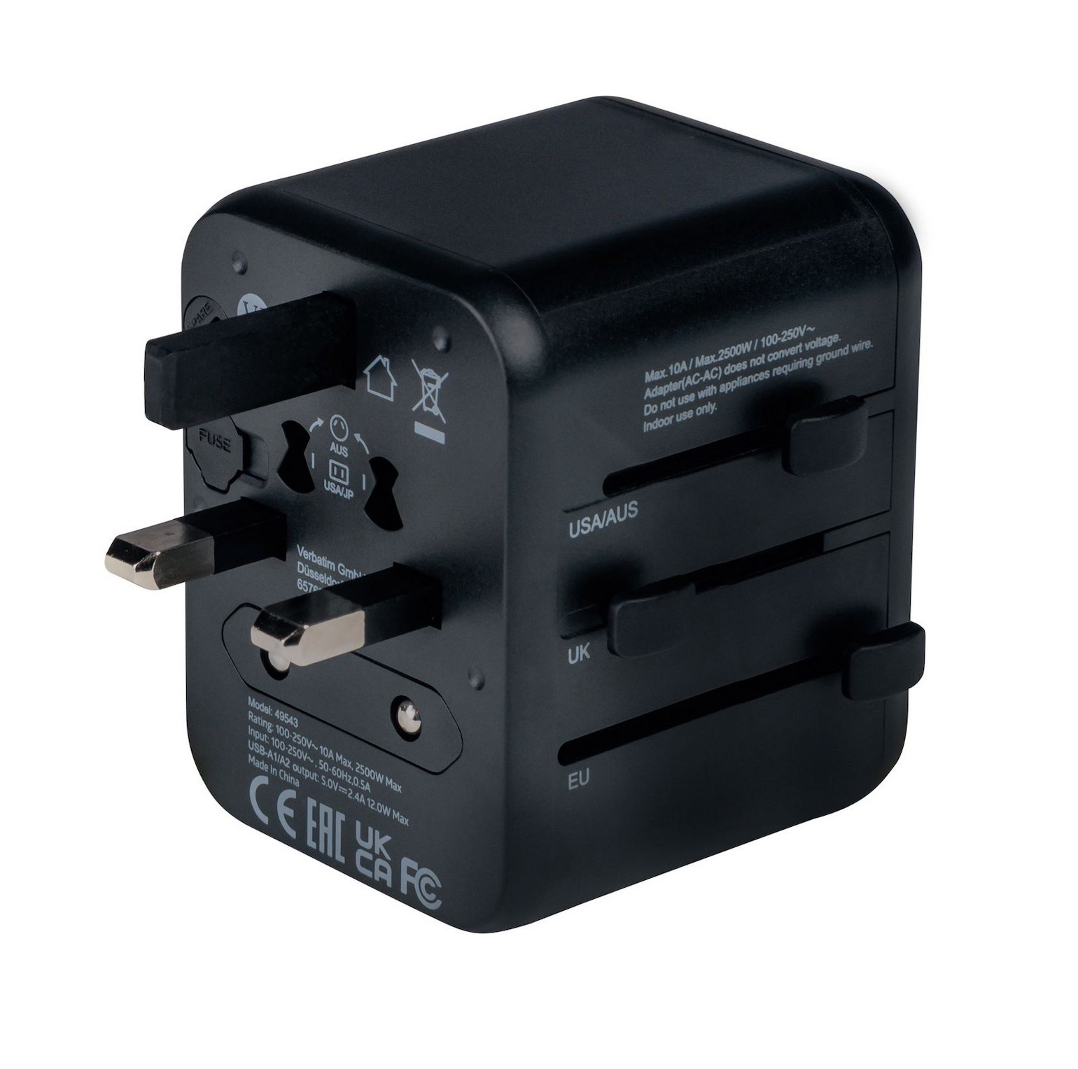 Verbatim UTA-01 Travel Charger & Adaptor World to World 12W