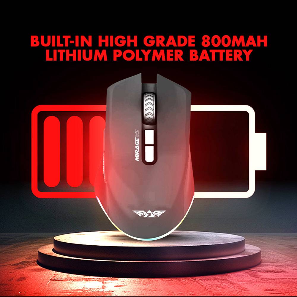Armaggeddon Gaming Mouse Wired+2.4G+BT Recharge 7B MIRAGE VII White