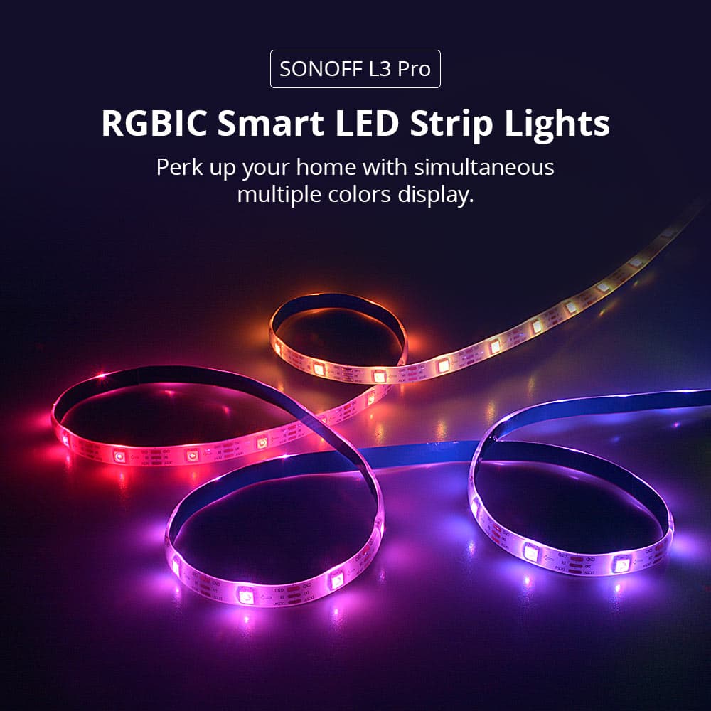 Sonoff Smart LED Light Strip RGBIC Outdoor IP54 Wi-Fi/BT L3-5M-P
