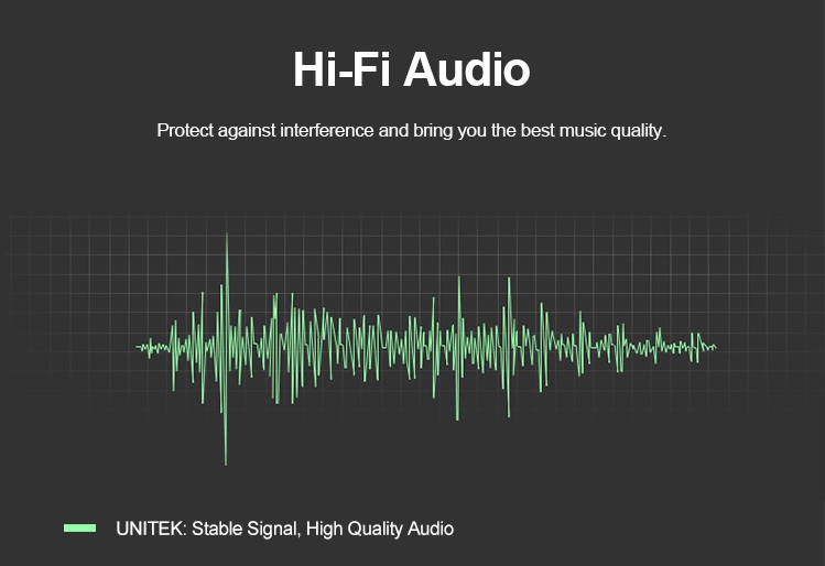 Unitek Y-C930ABK 3.5mm to 3.5mm Audio Cable 5.0m Gold Plated Black/Grey
