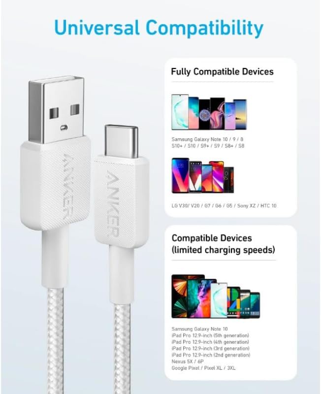 Anker Mobile Cable USB C to  USB C 322 White
