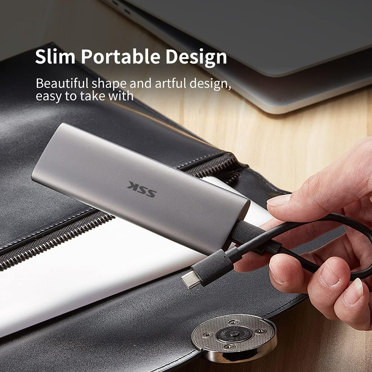 SSK 256GB Portable External SSD, Up to 550MB/s