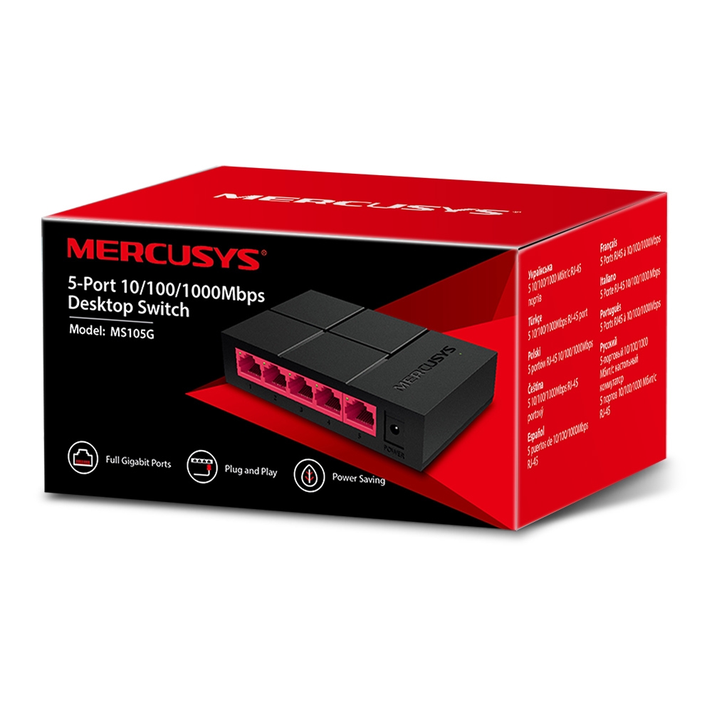 Mercusys MS105G 5-Port 10/100/1,000 Mbps Desktop Switch