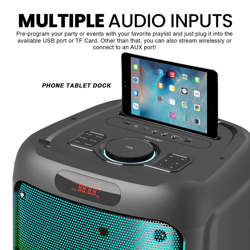 SonicGear AudioXPro1200HD 2 x 12'' Portable Karaoke Speaker with 2 x Wireless Microphones