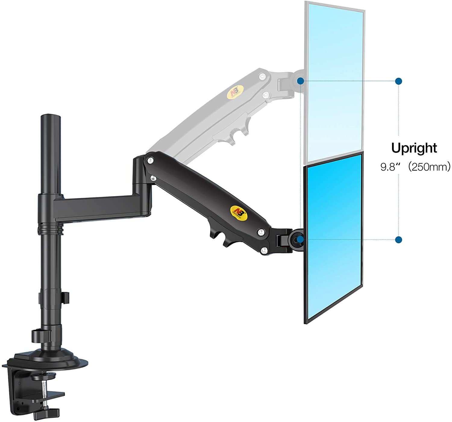 NBMounts H180 Twin Arm Gas Desktop Monitor Mount (upgraded version)