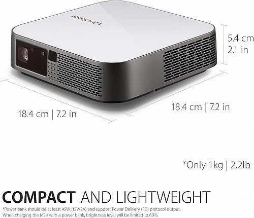 Viewsonic M2e Full HD Portable LED Projector Smart WiFi, BT, Harman Kardon Speakers