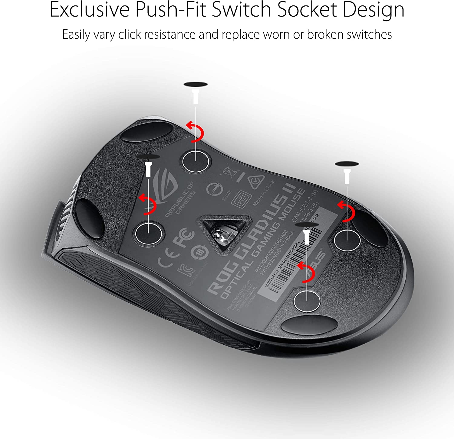 ASUS Gaming Mouse Wired RGB ROG Gladius II CORE
