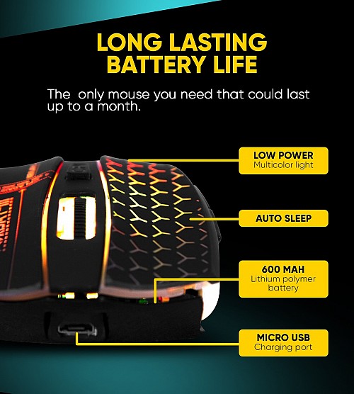 Armaggeddon Foxbat 3 Kevlar13 Pro-Gaming Wireless Rechargeable Mouse