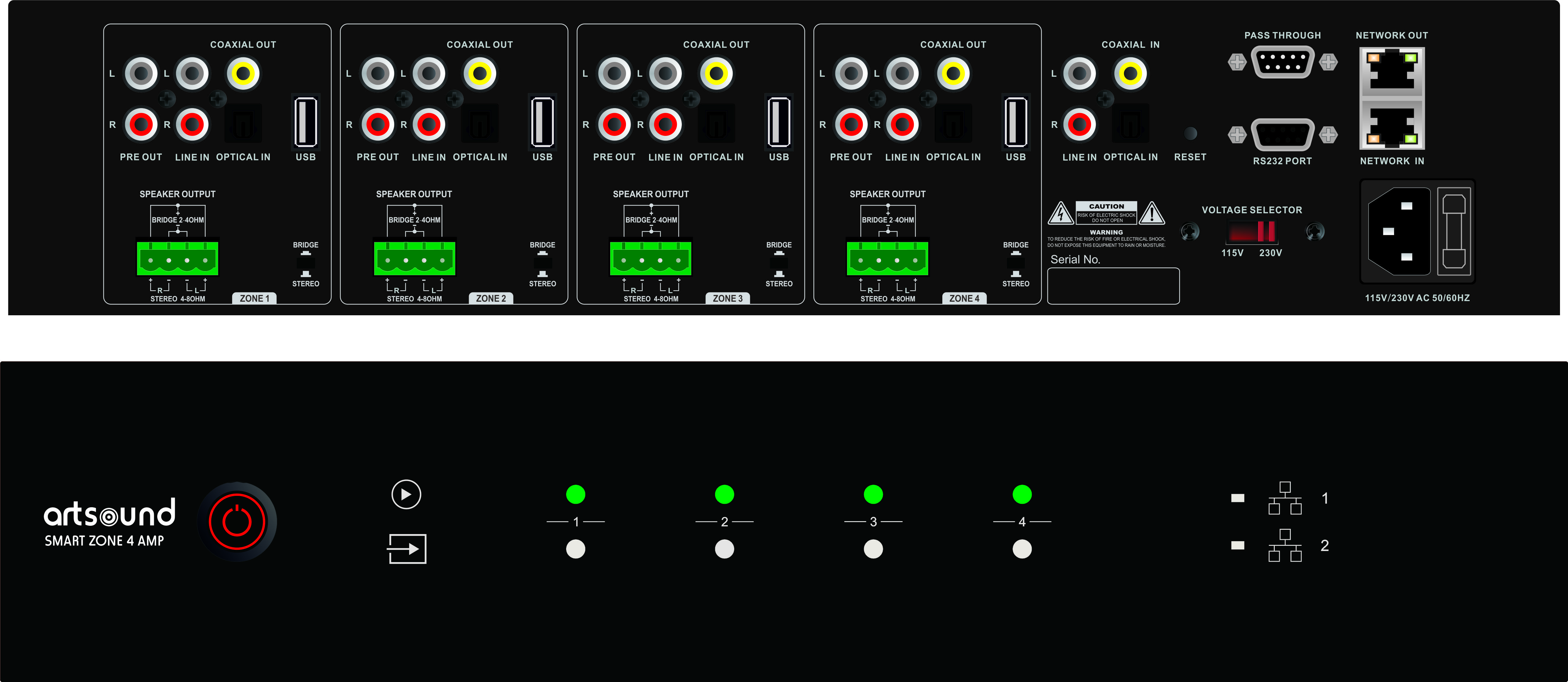 Artsound SmartZone 4 Multiroom Amplifier 4xZones