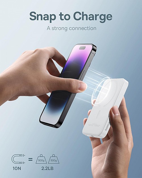 Baseus Powerbank 20W 5000mAh Magnetic Wireless White