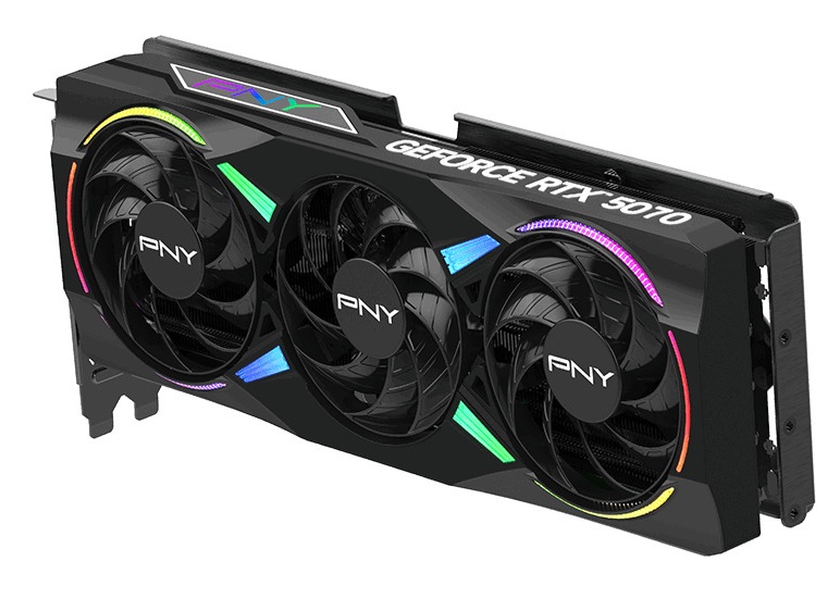 PNY GPU Graphics Video Card GeForce RTX 5070 ARGB 12GB GDDR7 Triple Fan Overclocked 3x DisplayPort, HDMI & DLSS 4 VCG507012TFXPB1-O