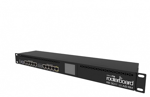 MikroTik 3011 10-Port Gigabit Router with 1 x SFP LCD R/M RB3011UiAS-RM