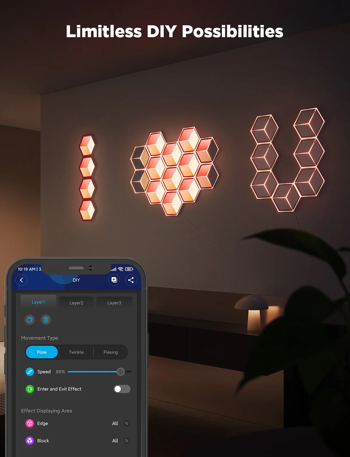 Govee Gaming Wall Glide Hexa Ultra Light Panels 7pcs (EU) H606A