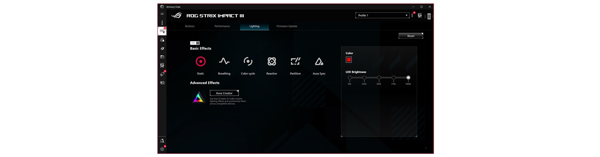 ASUS Gaming Mouse Wired RGB Ambidextrous ROG Strix Impact III
