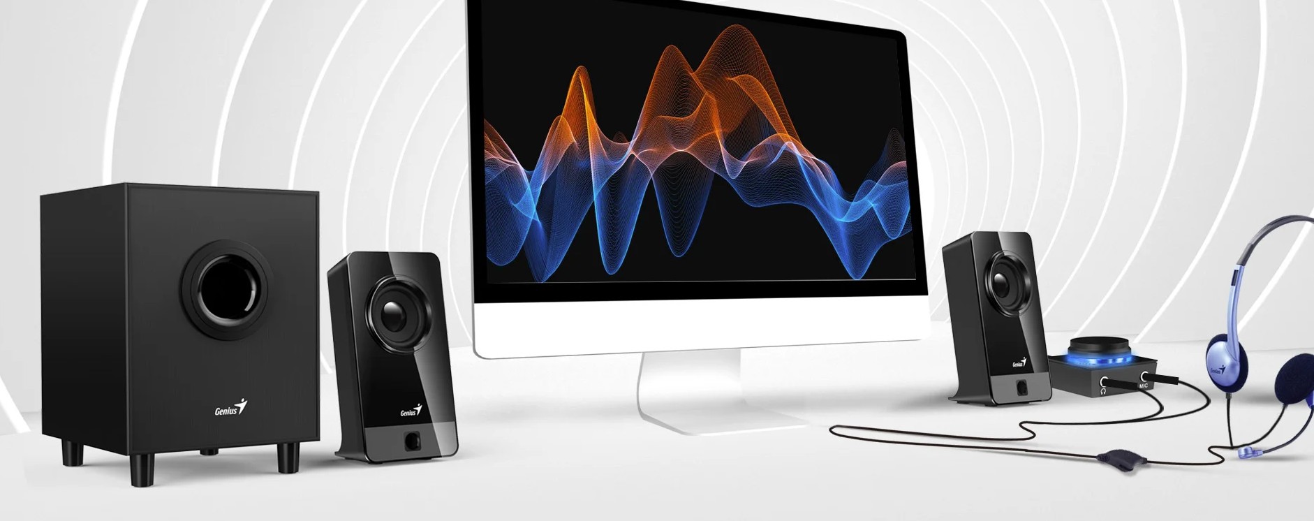 Genius PC Speakers 2.1 10W with Sub & Volume Control Pod SW-2.1 300X