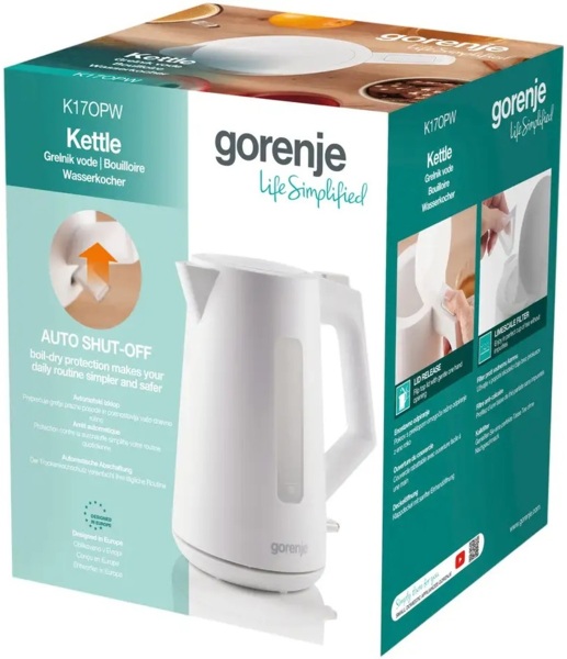 Gorenje Kitchen Kettle 2200W 1.7L K17OPW White
