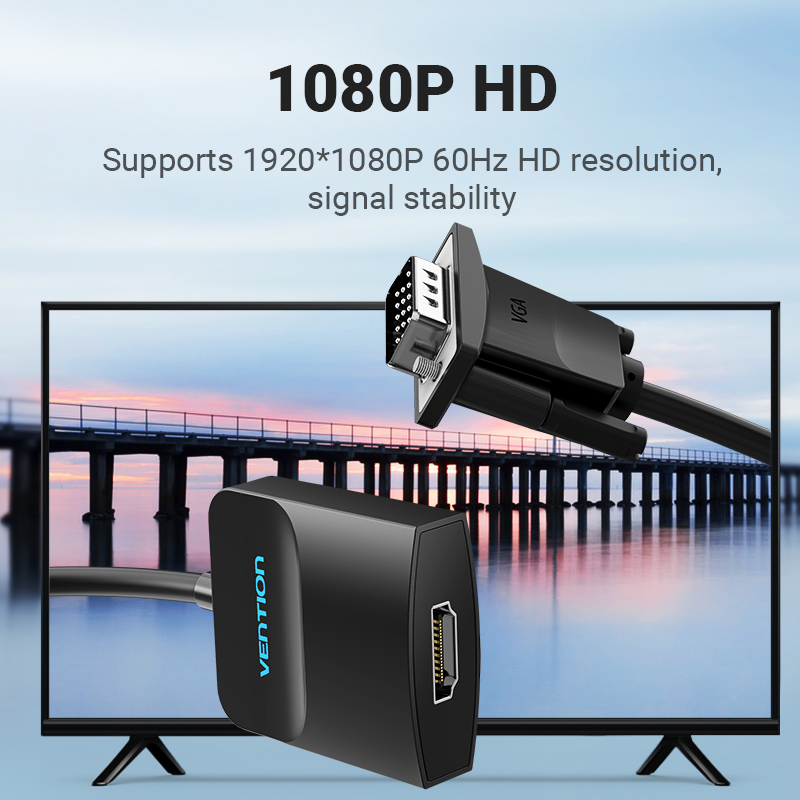 Vention Converter VGA+Audio to HDMI & USB Power 0.5m ACNBD