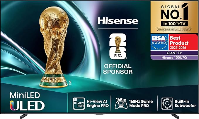 Hisense 100U7Q 100'' 4K Smart QLED MINI LED 144hz TV