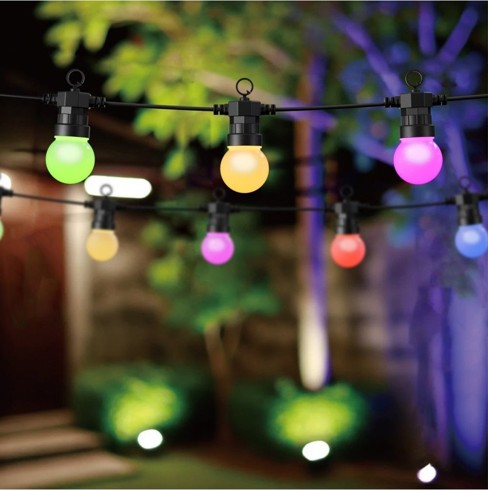 WOOX R5195 Smart LED Decorative String Light Bulbs IP65 RGB & CCT 9.0m Includes Remote Control