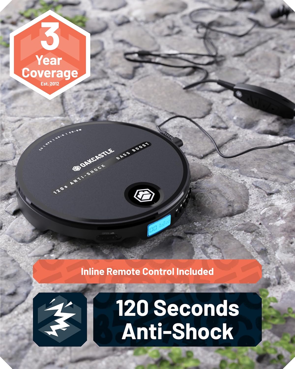 Majority Portable CD Player Incl. Earphones 2x AA Line out Oakcastle CD10