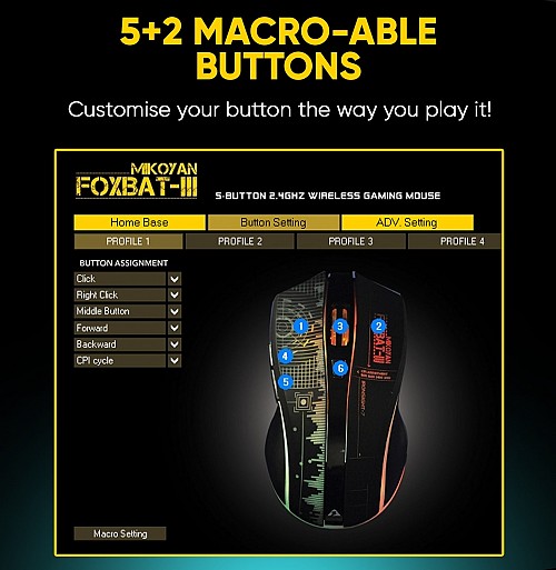 Armaggeddon Foxbat 3 Kevlar13 Pro-Gaming Wireless Rechargeable Mouse