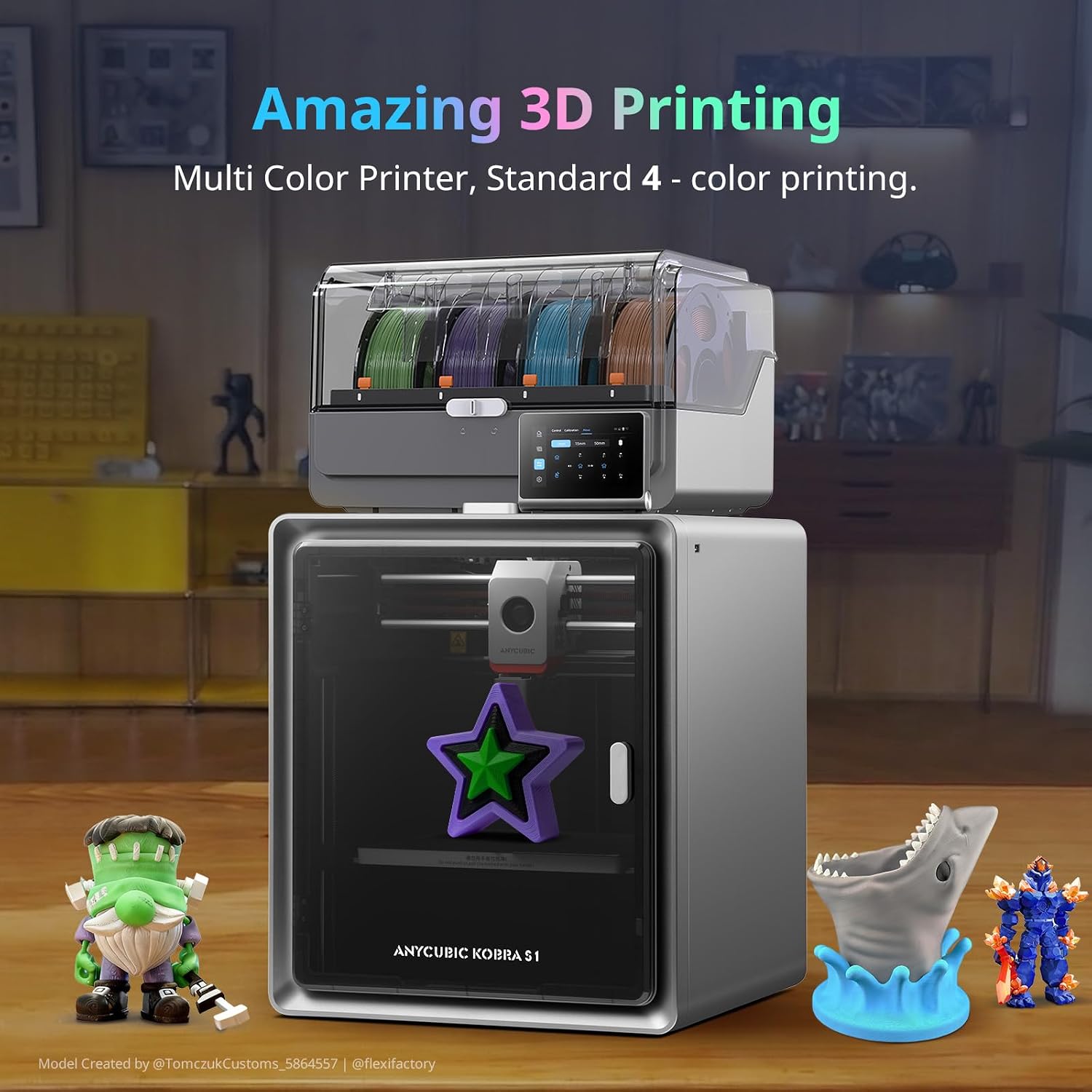 Anycubic 3D Printer Kobra S1 Max Combo Multicolor With Ace 2 Pro (Filament Box with Drying Capability)