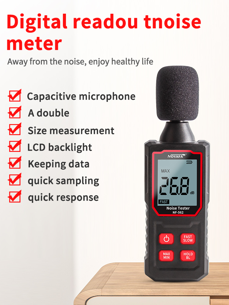 Noyafa Sound Level Meter with Accurate A-Weighted Measurement  & LCD Display NF-562