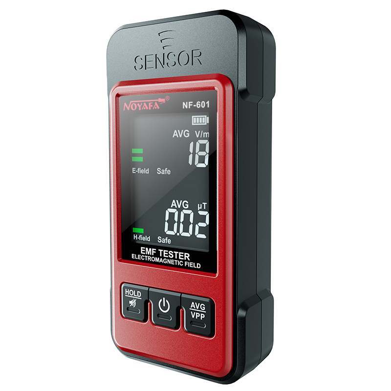 Noyafa Electromagnetic Radiation Detector with Electric & Magnetic Field Detection, Real-Time Monitoring, Audio-Visual Alarm & Data Lock NF-601