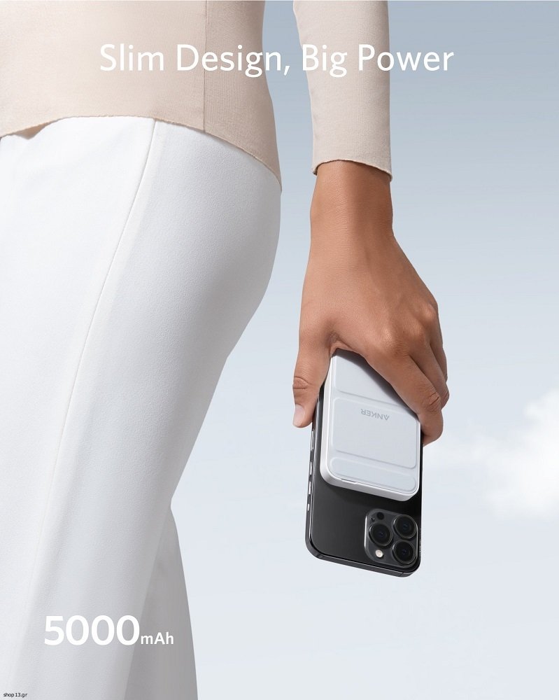 Anker PowerCore Mag-Go 5K Magnetic Powerbank with Stand White