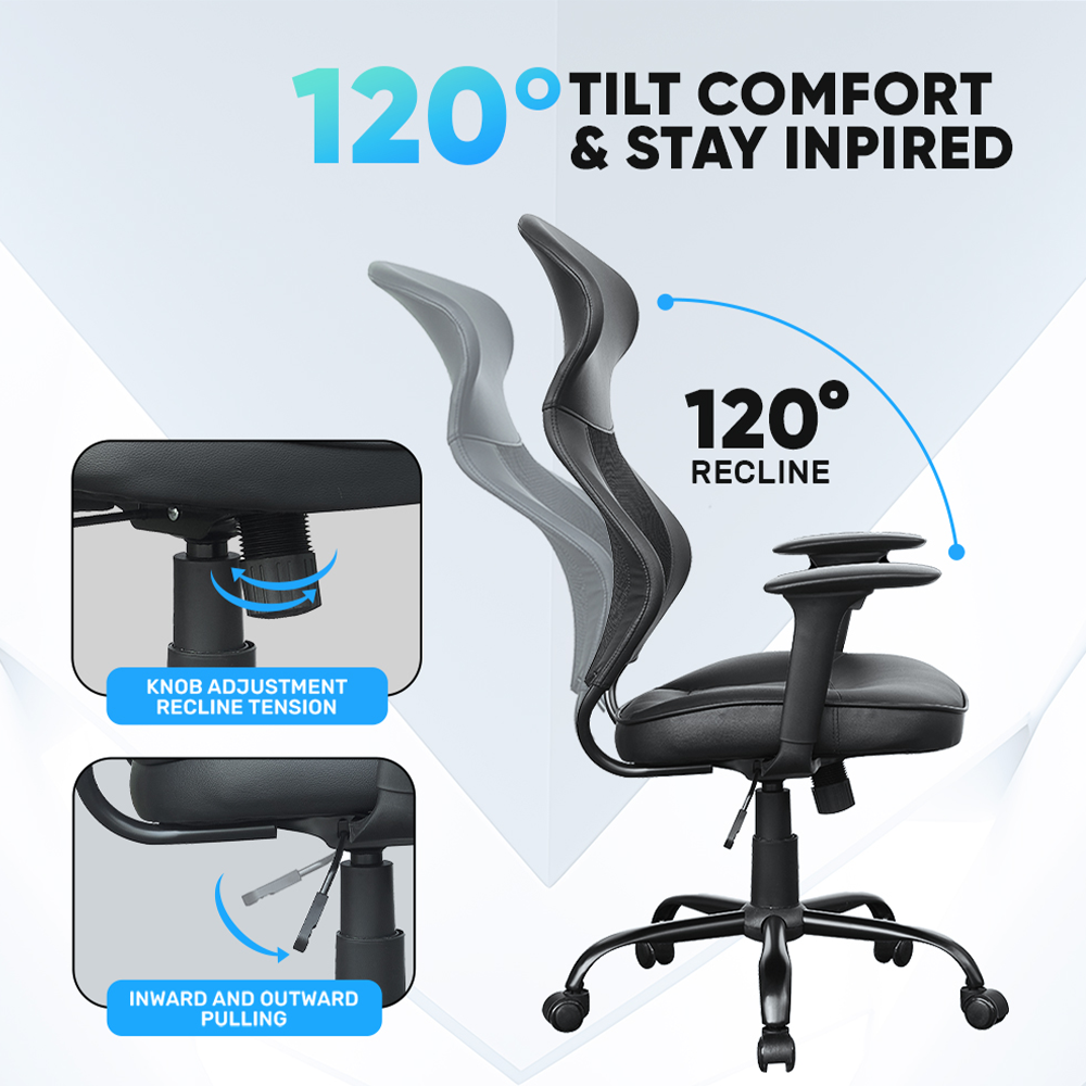 Armaggeddon Office Chair Mesh/PVC FLEXION AIR Black
