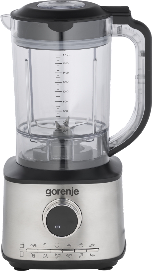Gorenje Kitchen Blender Food Processor 1500W with 8 attachments SBR1500E Black/Inox