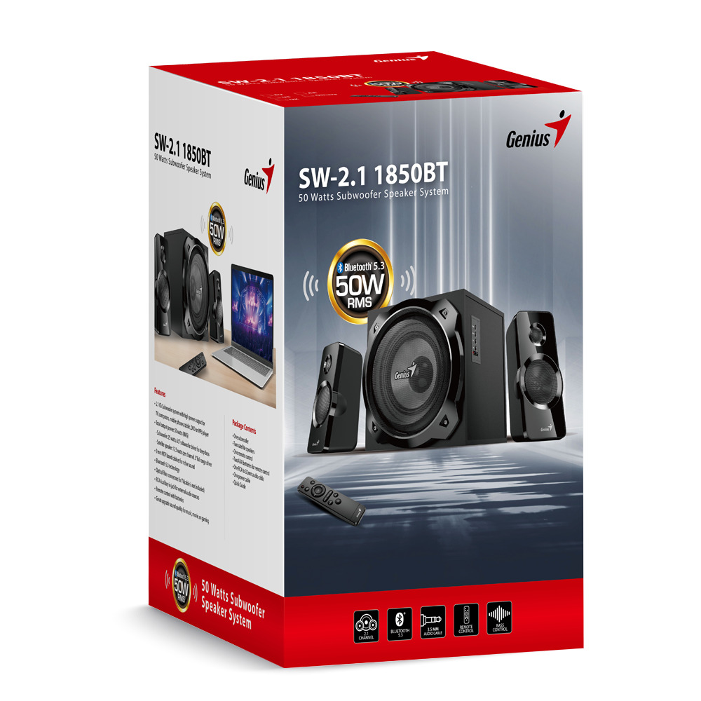 Genius PC Speakers 2.1 6.5'' Sub 50W BT&Optical SW-2.1 1850BT