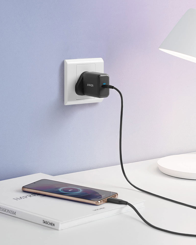 Anker PowerPort III 25W USB-C Wall Charger with UK EU & US plug