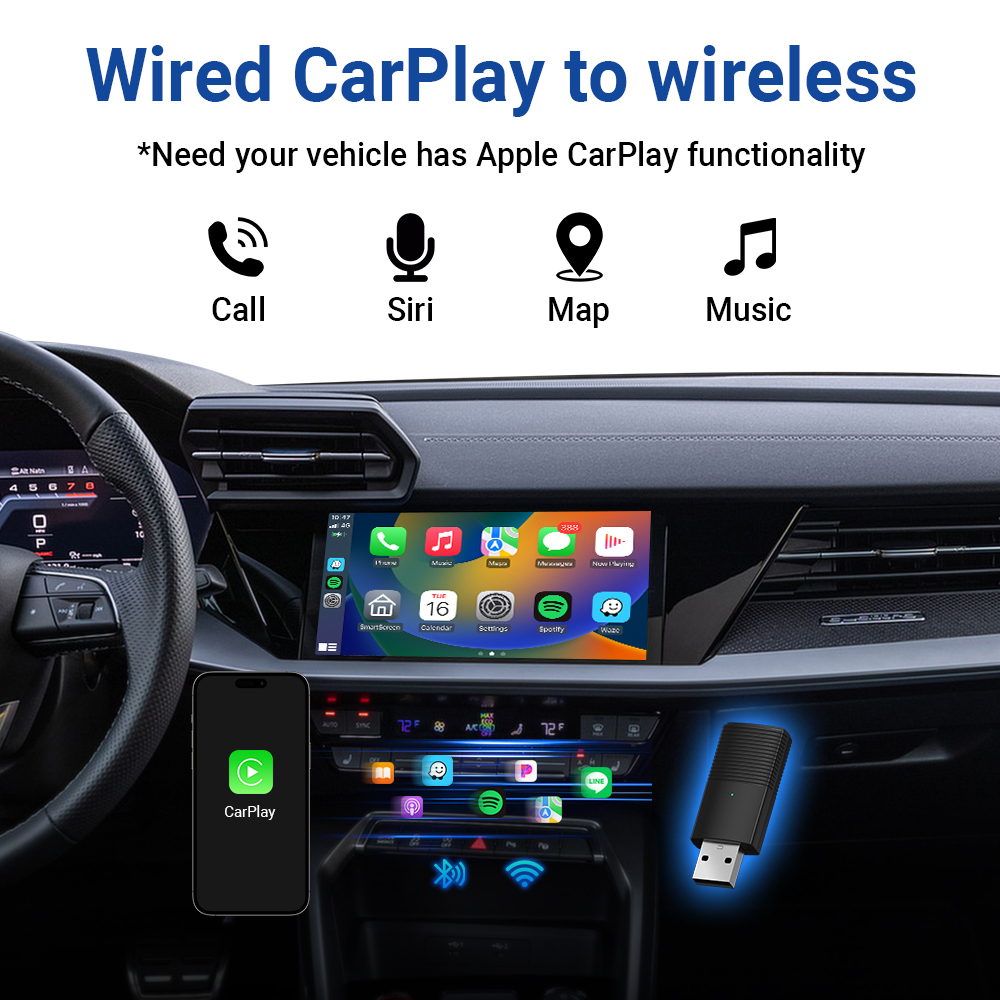 MINIX CAR Wired to Wireless CarPlay USB Dongle CP86