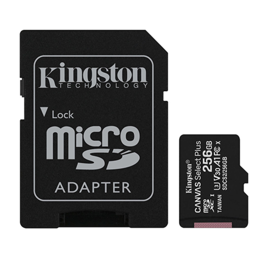 Memory card 256GB MicroSDXC + SD Adaptor KINGSTON Canvas Select Plus SDCS2/256GB