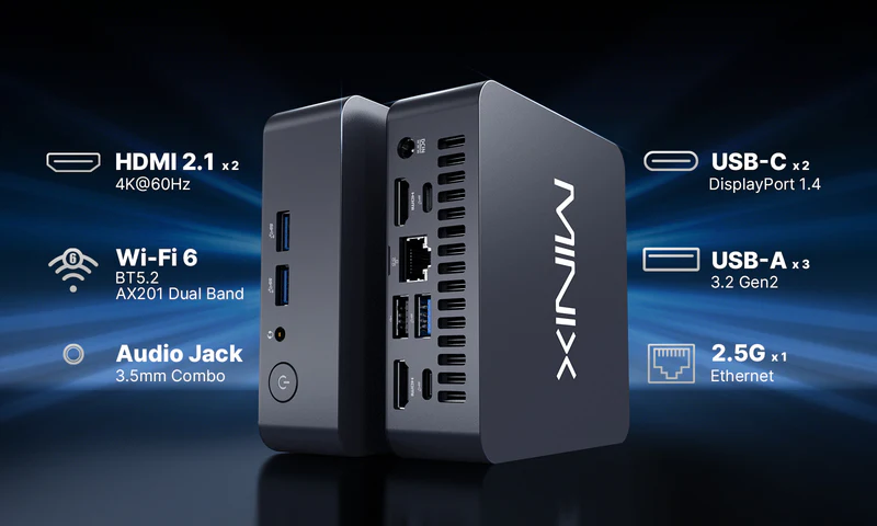 MINIX Mini PC Intel Core 3 N355 16GB DDR5, 512GB SSD, Triple Display Win 11 Pro NUC355