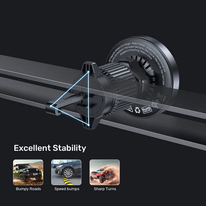 Unitek Charge Car Wireless Qi2 Magnetic 15W & AirVent Mount P1404A