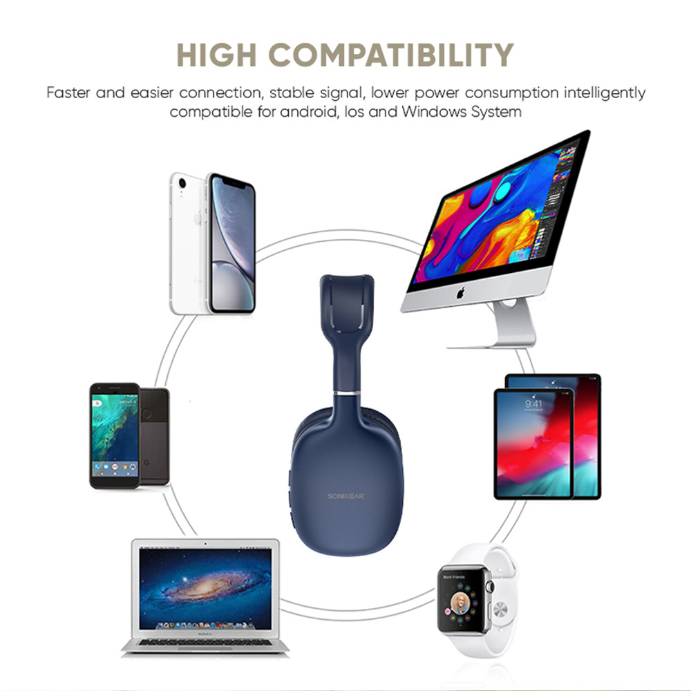 SonicGear Headphones Bluetooth AIRPHONE 6 Champagne Gold