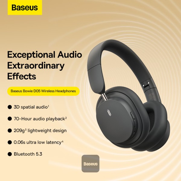Baseus Wireless Headphones Bowie D05  Grey