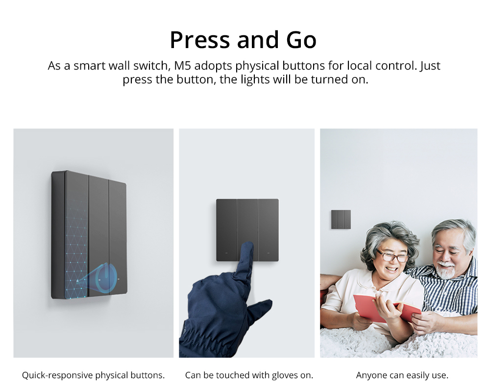 Sonoff M5 UK 1C ( 1 Button ) WiFi Smart Wall Mechanical Switch