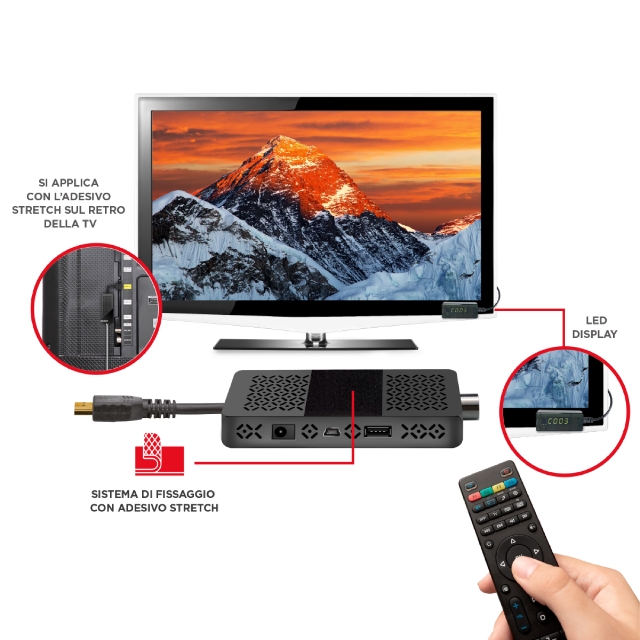 GBC JollyLine JL43703 Full HD DVBT-2 Stick Receiver with HDMI