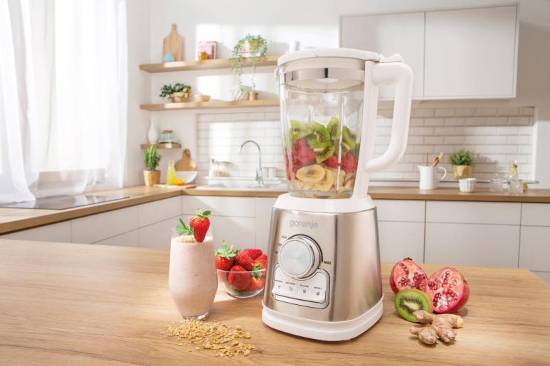 Gorenje Kitchen Blender 1400W 1.75L Glass Jug 32000 RPM 4 Programs  B1400BE White/Inox