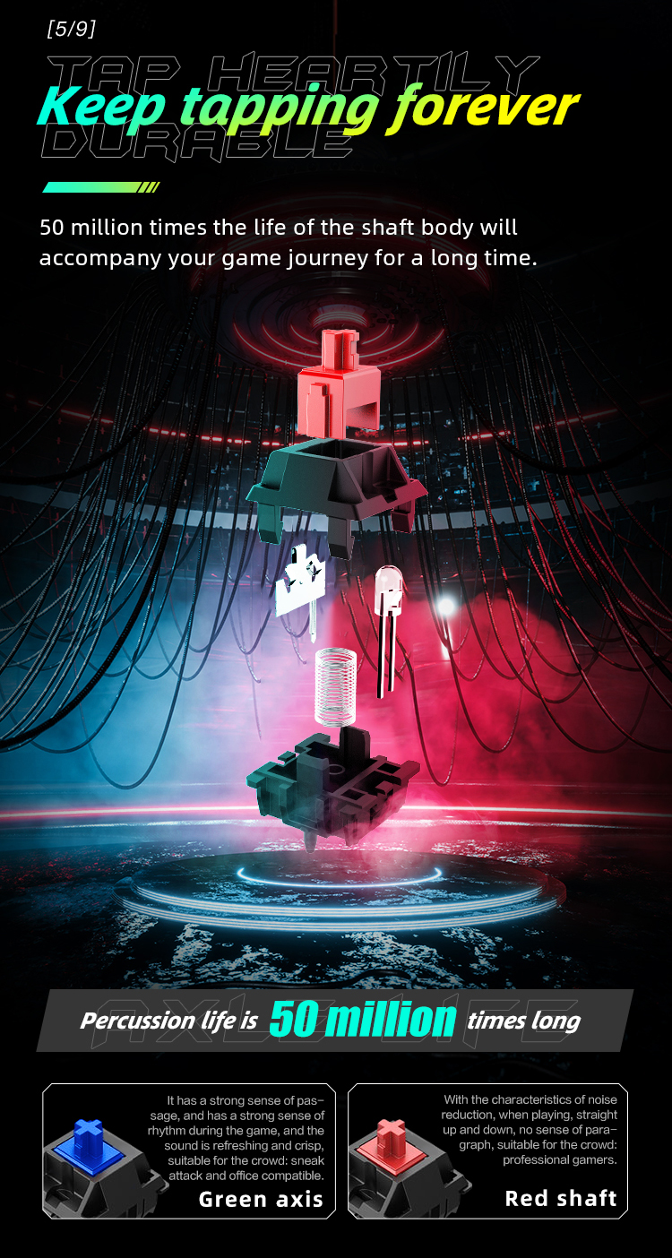 Thunderobot KG3089R Black Mechanical Gaming Keyboard 89 Blue Switch Keys