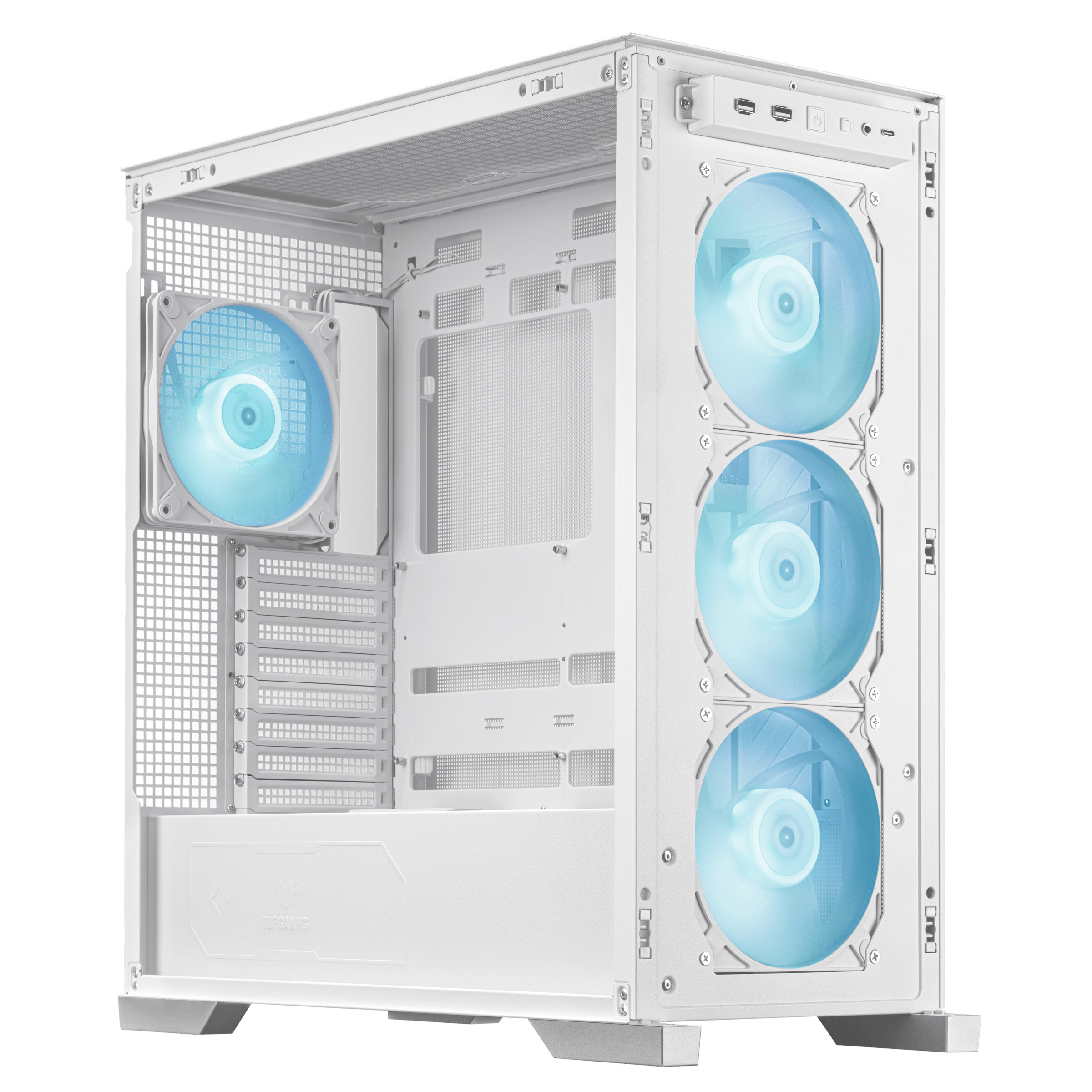 ASUS PC Case ATX Tempered Glass 4xARGB Fans TUF GAMING GT302 White
