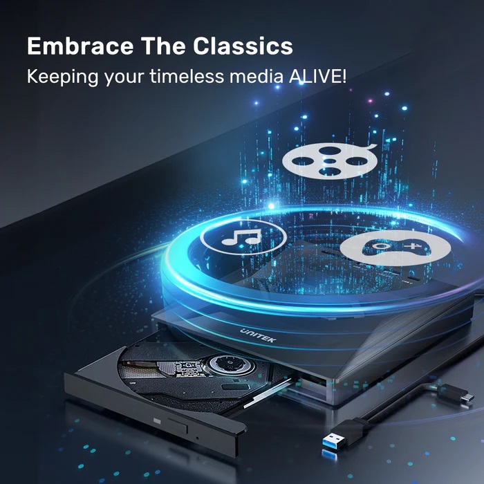 Unitek Optical External Drive & 5in1 USB Hub T1037A