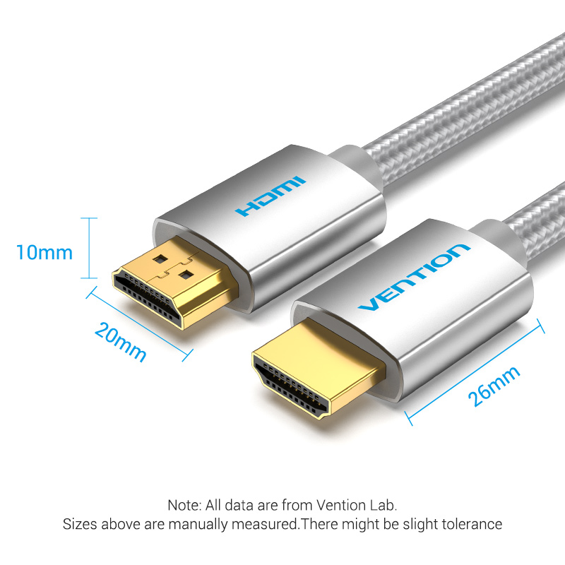 Vention HDMI Cable 2.0 4K60Hz Braided 2.0m Silver AABIH