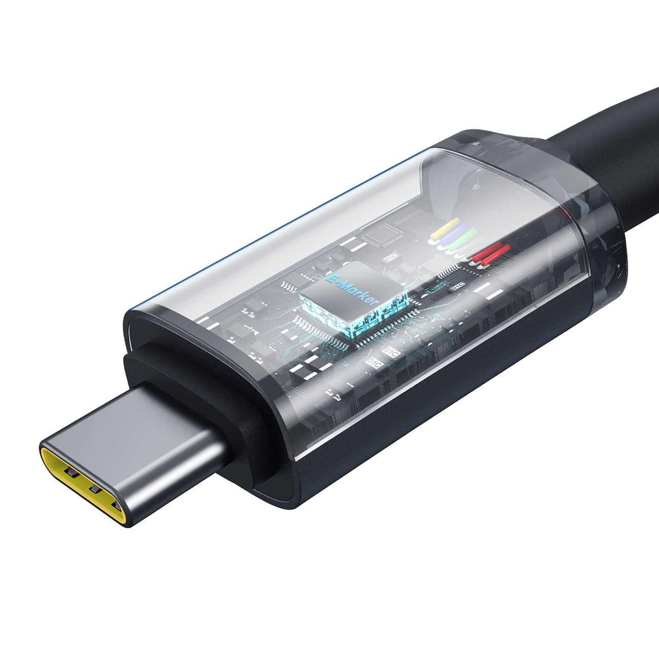 Baseus Crystal Shine USB 3.2 Full-Featured Fast-Charging Data Cable USB-C to USB-C 100W 1.5m 20Gb Cluster Black