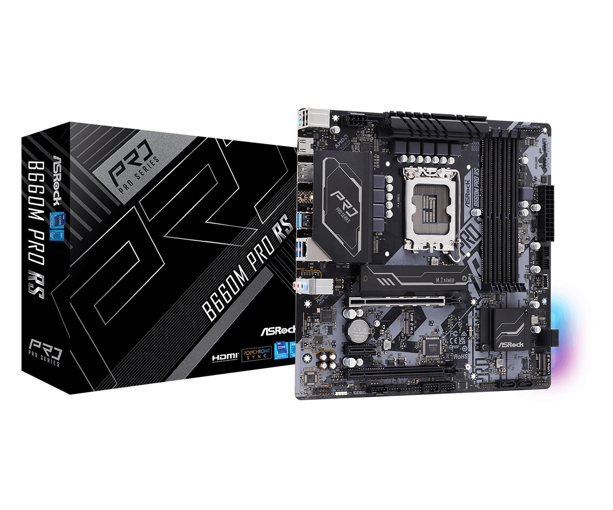 B660M PRO RS DDR4 MOTHERBOARD mATX LGA1700 (GEN12) ASROCK